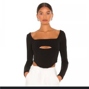 Atoir Black Bustier Cutout Crop Top